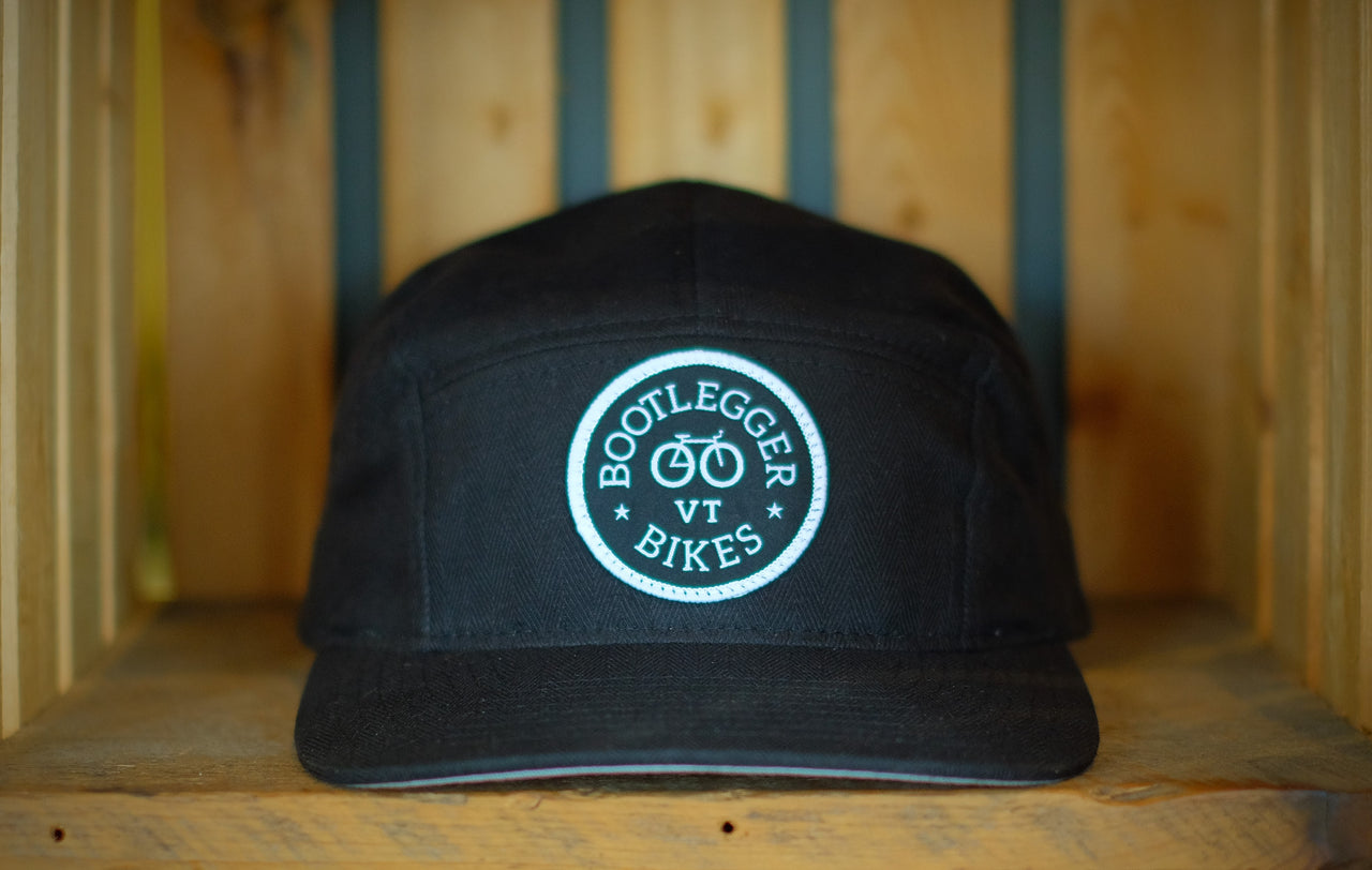 Bootlegger Bikes Embroidered Patch 5-Panel Hat - Black