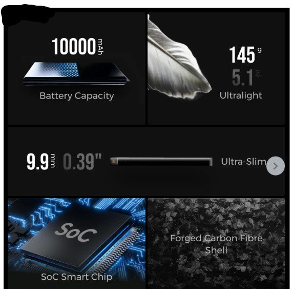 Flextail ZERO POWER 10,000C - The World's Lightest & Thinnest 10,000mAh Power Bank (145g, 22.5W)