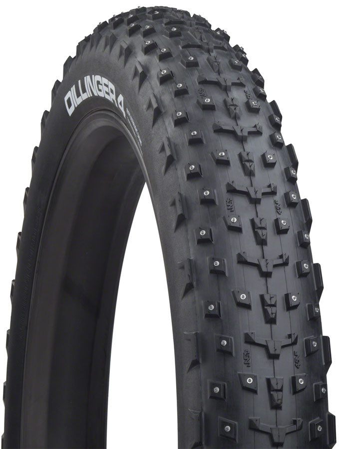 45NRTH Dillinger 4 Tire - 27.5 x 4, Tubeless, Folding, Black, 60tpi, 252 Carbide Steel Studs